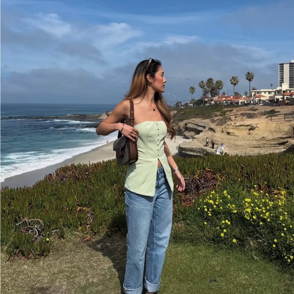 Peppermayo Mint Green Zip-Up Top